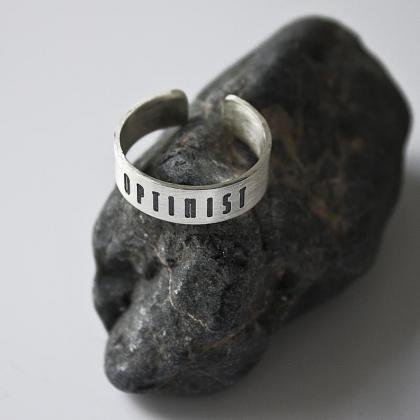 Lettering Band Ring. Number Band Ring. Hand..